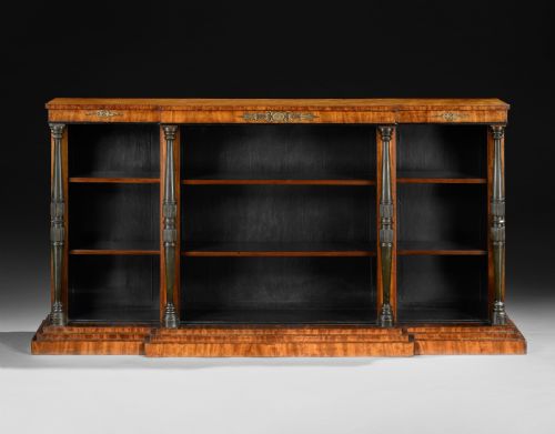 A REGENCY MAHOGANY BREAKFRONT FLOOR BOOKCASE - ADDITIONAL PHOTO 1
