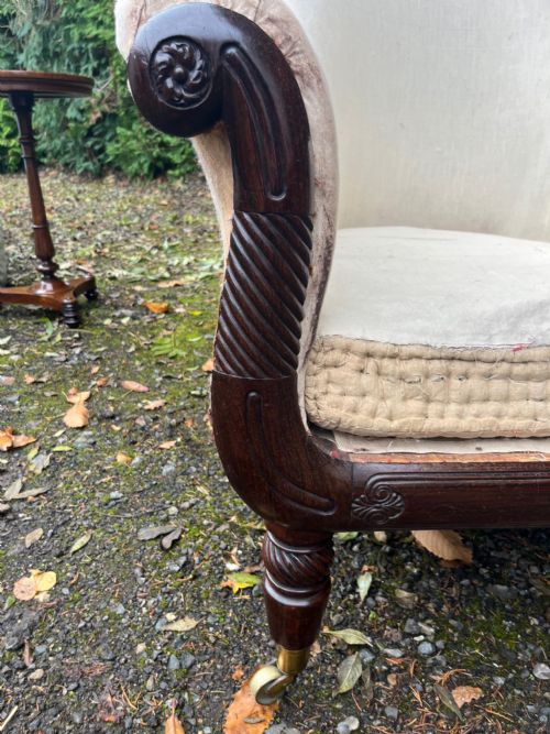 A REGENCY MAHOGANY LIBRARY CHAIR - ADDITIONAL PHOTO 1