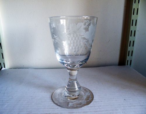 A VICTORIAN WHEEL ENGRAVED GOBLET
