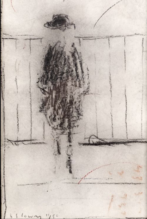 LSLOWRY PENCIL SKETCH ON PAPER FRAMED - ADDITIONAL PHOTO 1