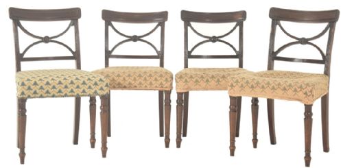 EIGHT REGENCY EARLY 19 TH CENTURY MAHOGANY BAR BACK DINING CHAIRS - ADDITIONAL PHOTO 1