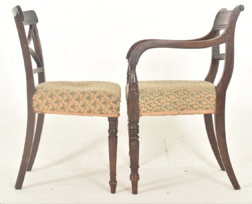 EIGHT REGENCY EARLY 19 TH CENTURY MAHOGANY BAR BACK DINING CHAIRS - ADDITIONAL PHOTO 2