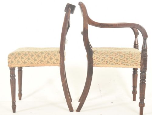EIGHT REGENCY EARLY 19 TH CENTURY MAHOGANY BAR BACK DINING CHAIRS - ADDITIONAL PHOTO 3