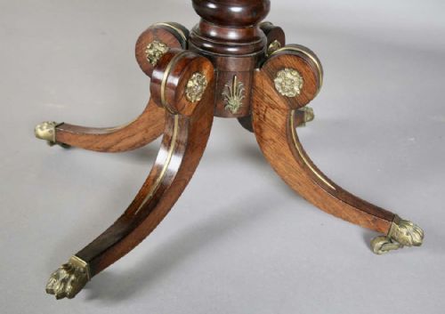 HIGH REGENCY ROSEWOOD AND BRASS INLAID SOFA TABLE - ADDITIONAL PHOTO 5