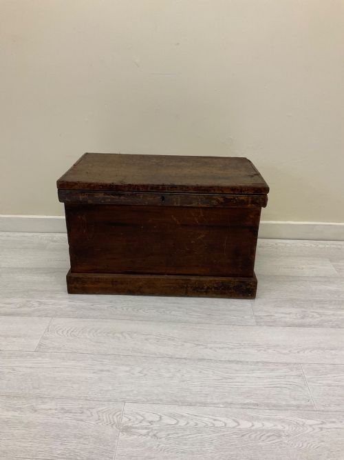 19th century Victorian painted pine trunk 