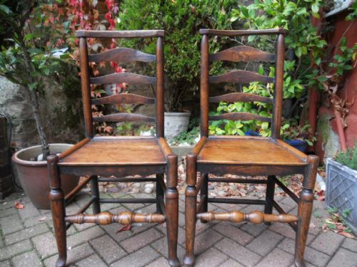 pair of ladder back chairs - CATEGORY: ANTIQUE CHAIRS - DATED 1800