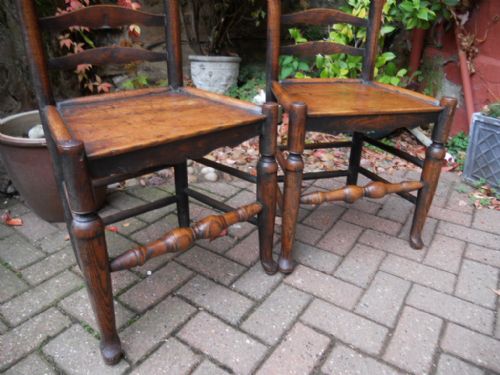 PAIR OF LADDER BACK CHAIRS - ADDITIONAL PHOTO 2