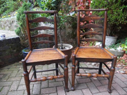 PAIR OF LADDER BACK CHAIRS - ADDITIONAL PHOTO 3