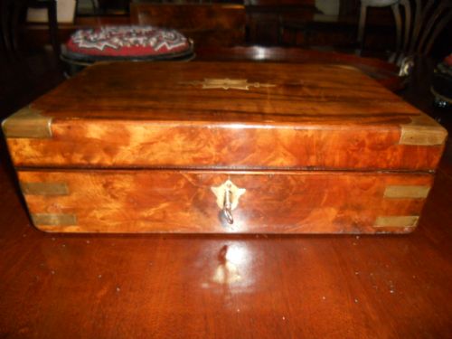 BRASS BOUND WALNUT BOX - ADDITIONAL PHOTO 2
