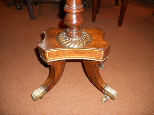 BRASS INLAID REGENCY ROSEWOOD WORK TABLE - ADDITIONAL PHOTO 1