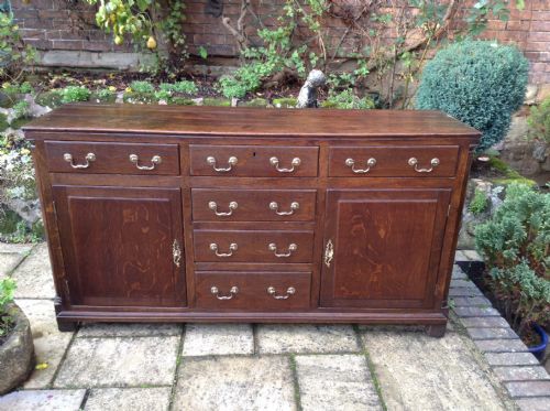 enclosed oak dresser base - CATEGORY: ANTIQUE SIDEBOARDS - DATED GEORGIAN