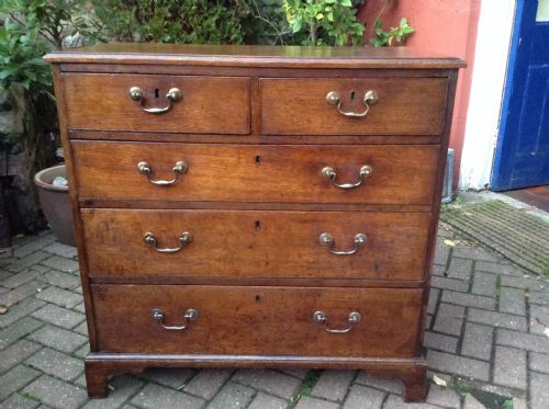 georgian oak chest of drawers - CATEGORY: ANTIQUE CHEST OF DRAWERS - DATED 1750