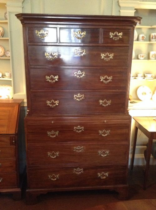 superb georgian chest on chest - CATEGORY: ANTIQUE CHEST OF DRAWERS - DATED 1750