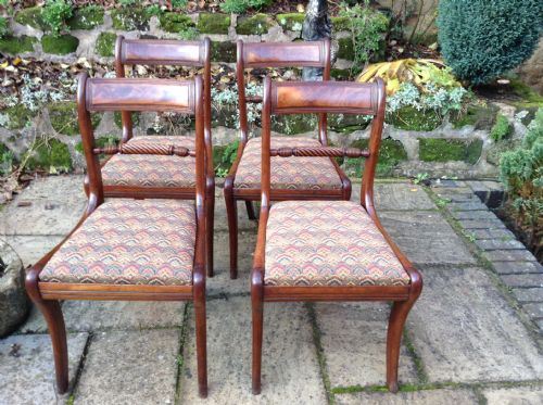 set of 4 regency period mahogany dining chairs - CATEGORY: ANTIQUE CHAIRS - DATED 1800