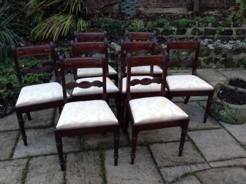 set of 8 early 19th century dining chairs - CATEGORY: ANTIQUE CHAIRS - DATED 1800