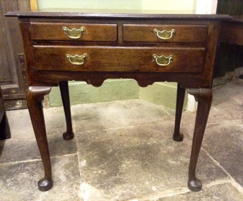 EARLY 18TH CENTURY OAK CABRIOLE LEG LOWBOY - ADDITIONAL PHOTO 4