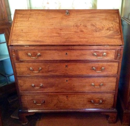 georgian mahogany bureau - CATEGORY: ANTIQUE BUREAU - DATED 1750
