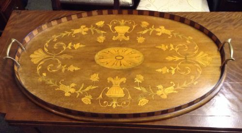 exquisite inlaid tray - CATEGORY: ANTIQUE MISCELLANEOUS - DATED 1890