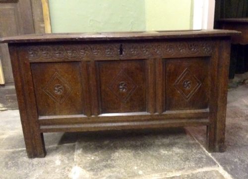 EARLY 18TH C OAK COFFER - ADDITIONAL PHOTO 2