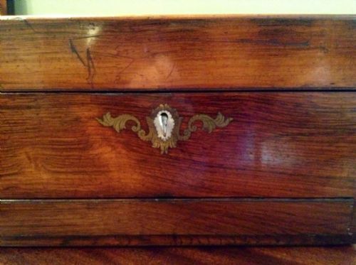 VICTORIAN ROSEWOOD INLAID VANITY BOX - ADDITIONAL PHOTO 3