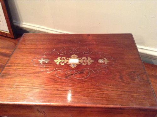 VICTORIAN ROSEWOOD INLAID VANITY BOX - ADDITIONAL PHOTO 1