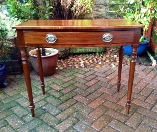 EARLY 19TH CENTURY BOW FRONT SIDE TABLE - ADDITIONAL PHOTO 2
