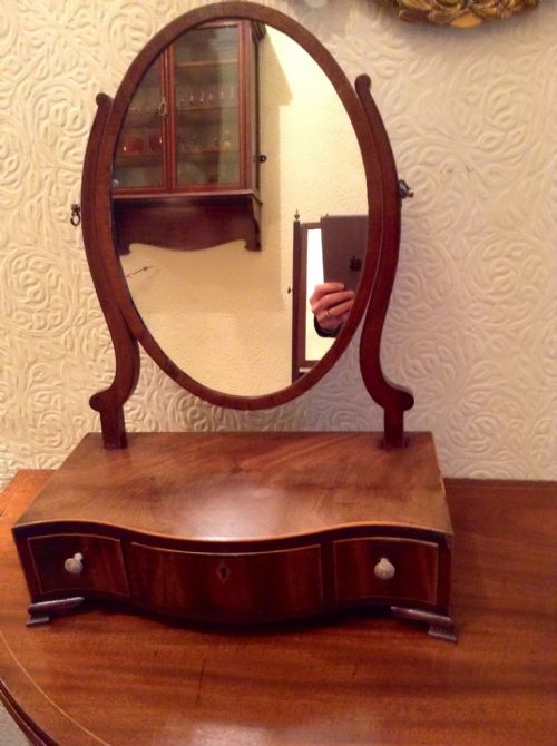 serpentine toilet mirror - CATEGORY: ANTIQUE MIRRORS - DATED 1800
