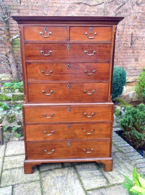 georgian chest on chest - CATEGORY: ANTIQUE CHEST OF DRAWERS - DATED 1750