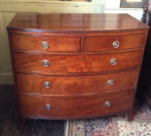 bow front chest of drawers - CATEGORY: ANTIQUE CHEST OF DRAWERS - DATED 1800
