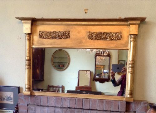 gilt wood wall mirror - CATEGORY: ANTIQUE MIRRORS - DATED VICTORIAN
