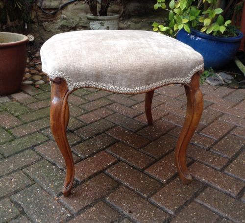 cabriole leg stool - CATEGORY: ANTIQUE STOOLS - DATED VICTORIAN