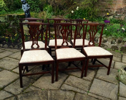 set of six chippendale period georgian dining chairs - CATEGORY: ANTIQUE CHAIRS - DATED 1750