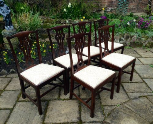 SET OF SIX CHIPPENDALE PERIOD GEORGIAN DINING CHAIRS - ADDITIONAL PHOTO 1