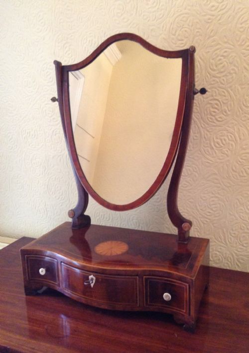 SERPENTINE FRONT GEORGIAN TOILET MIRROR - ADDITIONAL PHOTO 4