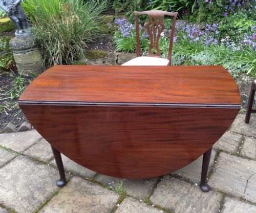 large georgian drop leaf dining table - CATEGORY: ANTIQUE TABLES - DATED GEORGIAN