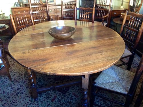 oak drop leaf table - CATEGORY: ANTIQUE TABLES - DATED 18TH CENTURY