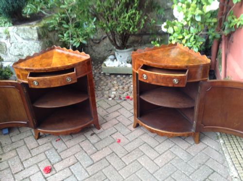 A PAIR OF BOW FRONT CORNER CUPBOARDS - ADDITIONAL PHOTO 2