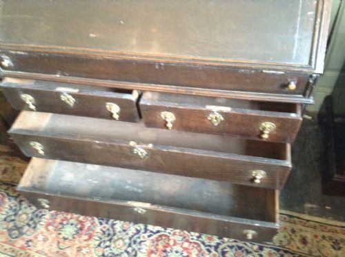 EARLY GEORGIAN OAK BUREAU - ADDITIONAL PHOTO 4