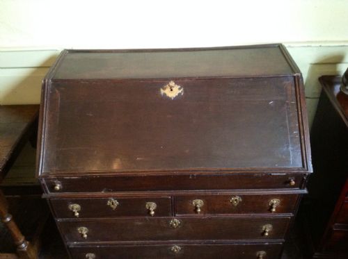 EARLY GEORGIAN OAK BUREAU - ADDITIONAL PHOTO 5