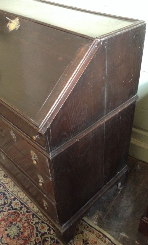 EARLY GEORGIAN OAK BUREAU - ADDITIONAL PHOTO 6