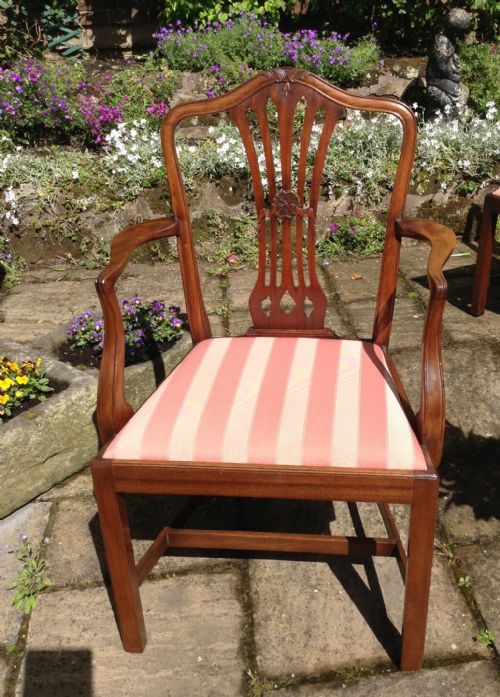 mahogany carver or elbow armchair - CATEGORY: ANTIQUE CHAIRS - DATED VICTORIAN