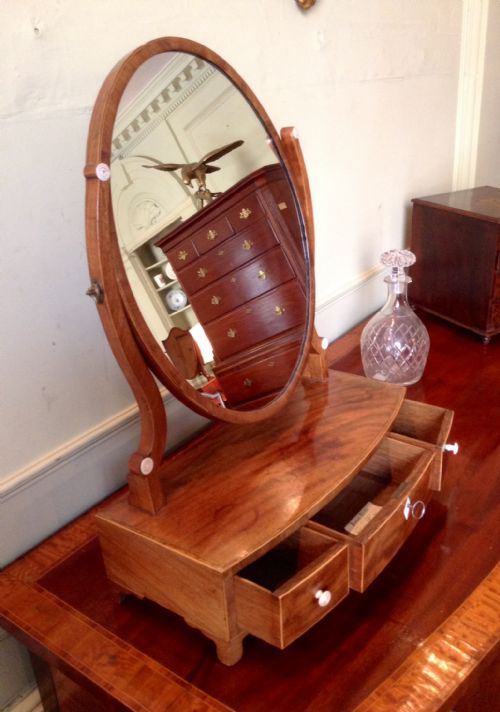 GEORGIAN BOW FRONT TOILET MIRROR - ADDITIONAL PHOTO 1