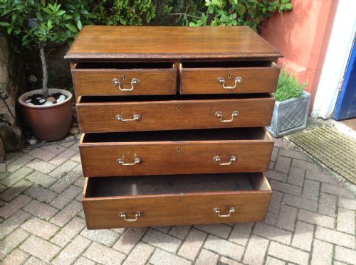SMALL OAK CHEST OF DRAWERS GEORGIAN - ADDITIONAL PHOTO 2