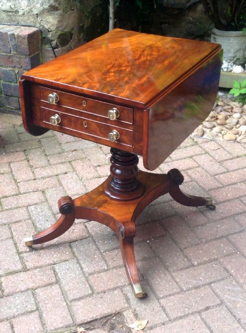 pedestal pembroke table - CATEGORY: ANTIQUE TABLES - DATED 1800