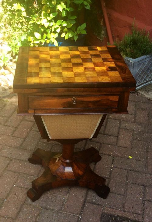 rosewood games and work table - CATEGORY: ANTIQUE TABLES - DATED 1800