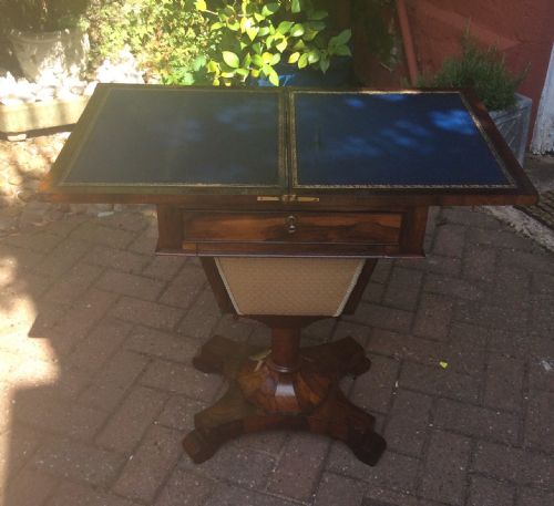 ROSEWOOD GAMES AND WORK TABLE - ADDITIONAL PHOTO 2
