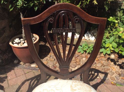 PAIR OF GEORGIAN SHIELD BACK MAHOGANY CHAIRS - ADDITIONAL PHOTO 1