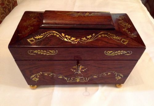 very pretty rosewood caddy - CATEGORY: ANTIQUE BOXES - DATED VICTORIAN