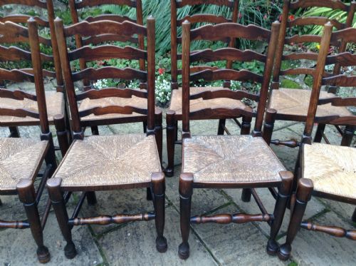 SET OF EIGHT LADDER BACK DINING CHAIRS - ADDITIONAL PHOTO 1