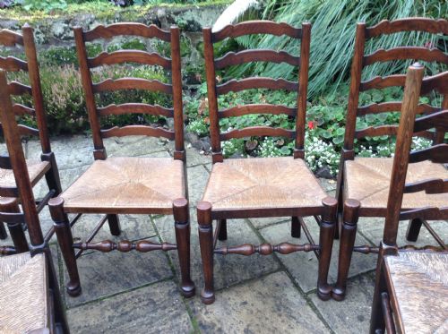 SET OF EIGHT LADDER BACK DINING CHAIRS - ADDITIONAL PHOTO 2